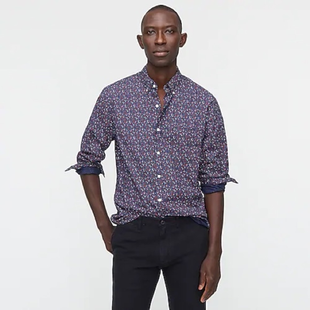 Slim Untucked Stretch Wash Cotton Poplin Shirt
